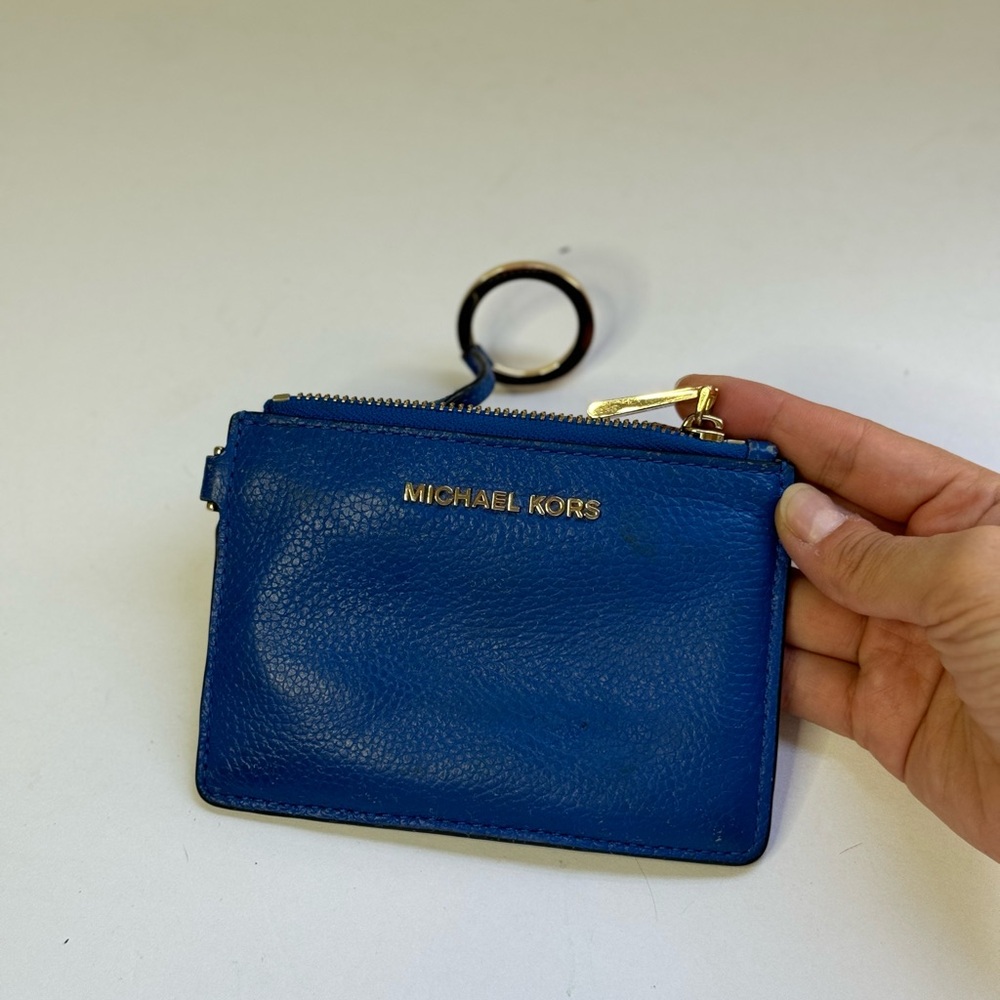MICHAEL Michael Kors Mercer Small Coin Key Card Leather Purse Wristlet Wallet
